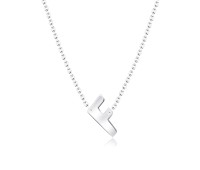 Silver Initial Letter Necklace F SPE-5546